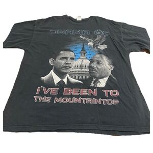 Gildan Shirt VTG  Black Graphic Print Barack Obama President USA 2XL MLK Jr.